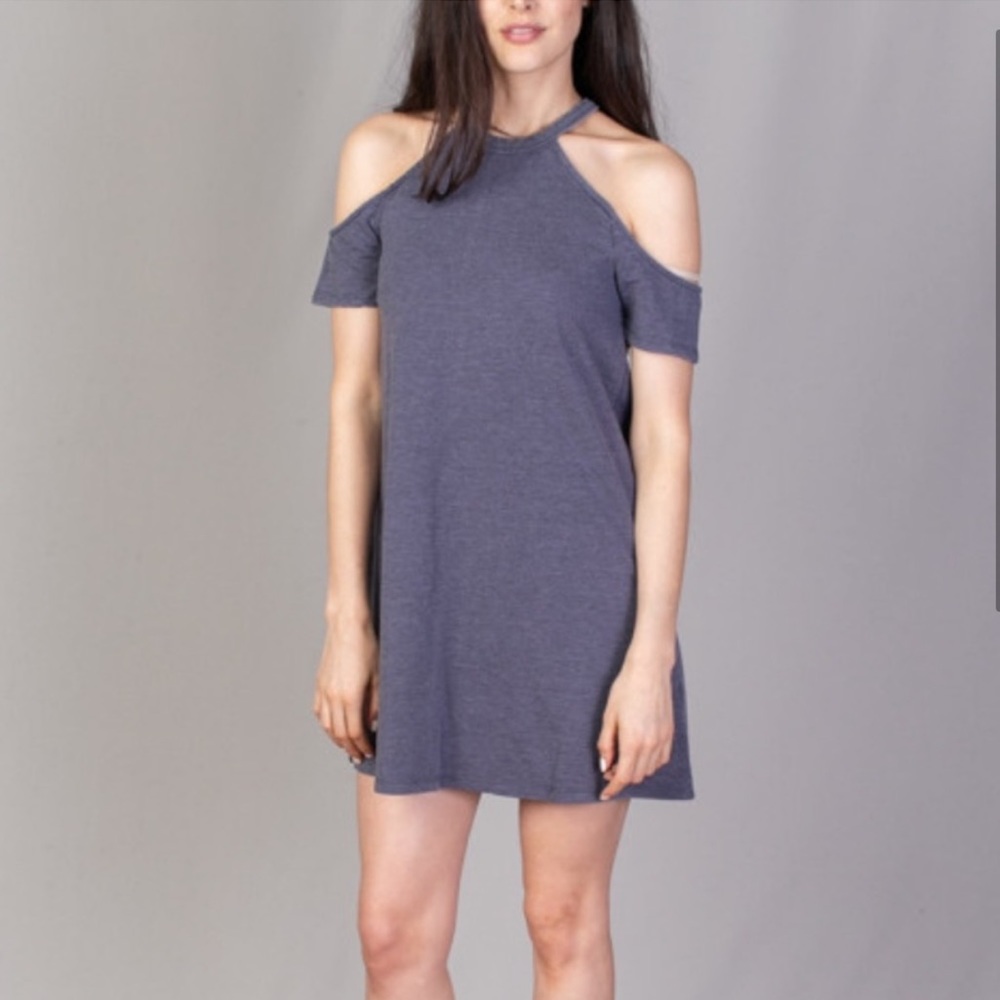 Z Supply Cold Shoulder Mini Tee Shirt Dress